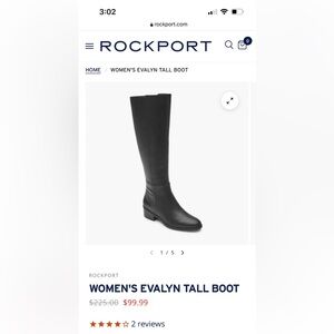 NWT Rockport Womans Evalyn Tall Boots Size 8